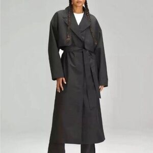 Lululemon Oversized Trench Coat Black Size 10 New With Tags